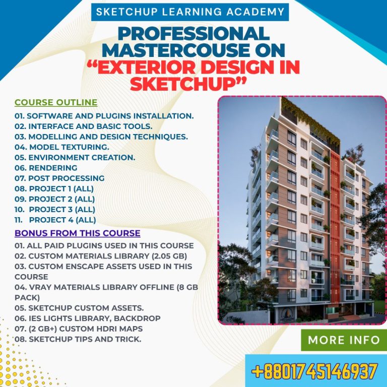 Professional Master Course on “Exterior Design in Sketchup”